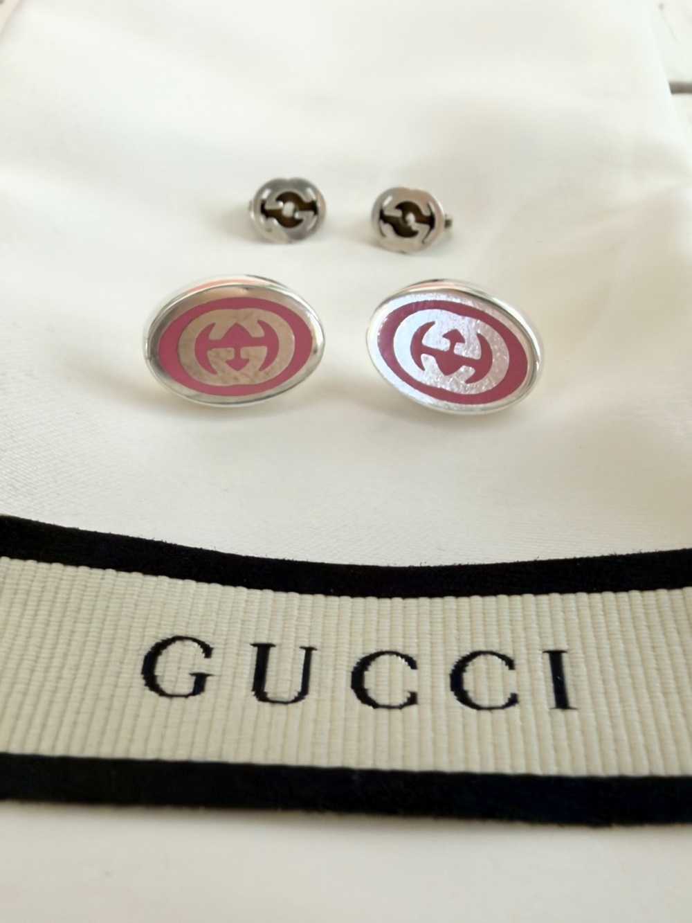 Gucci 925 Silver & Pink Earrings